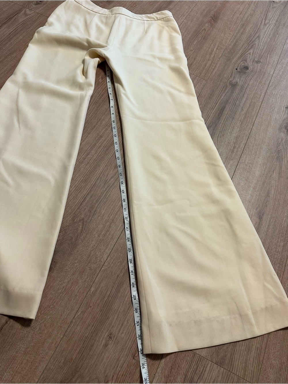 Chloe Cream Wide-Leg Women's Pants in porcelain size 38 - Picture 4 of 6